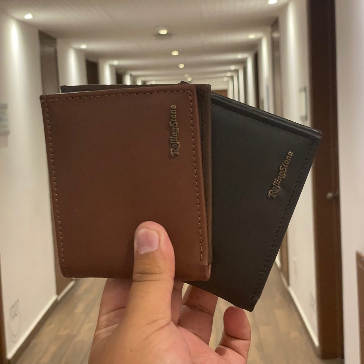 Cartera Negra Rolling Stone de Cuero