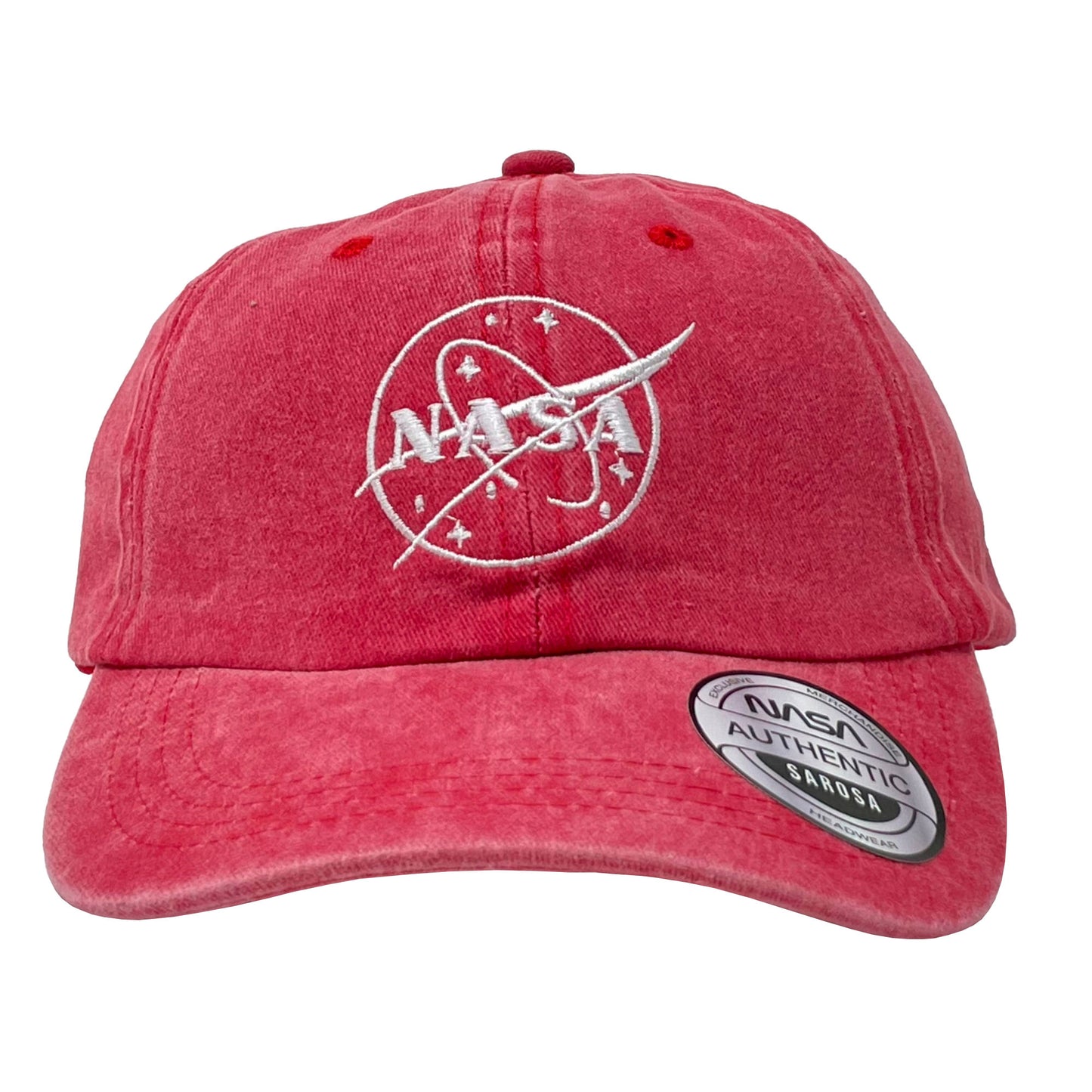 Gorra Nasa Rojo Deslavado con Bordado