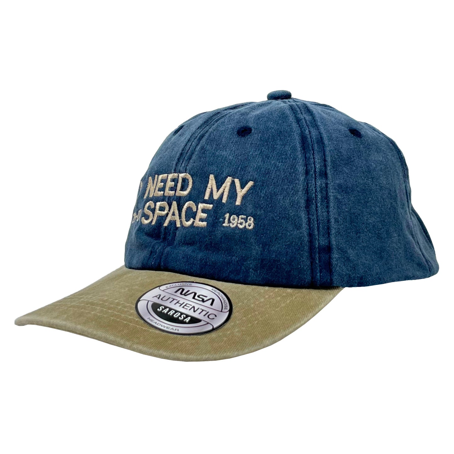 Gorra Nasa Azul/Beige Con Bordado