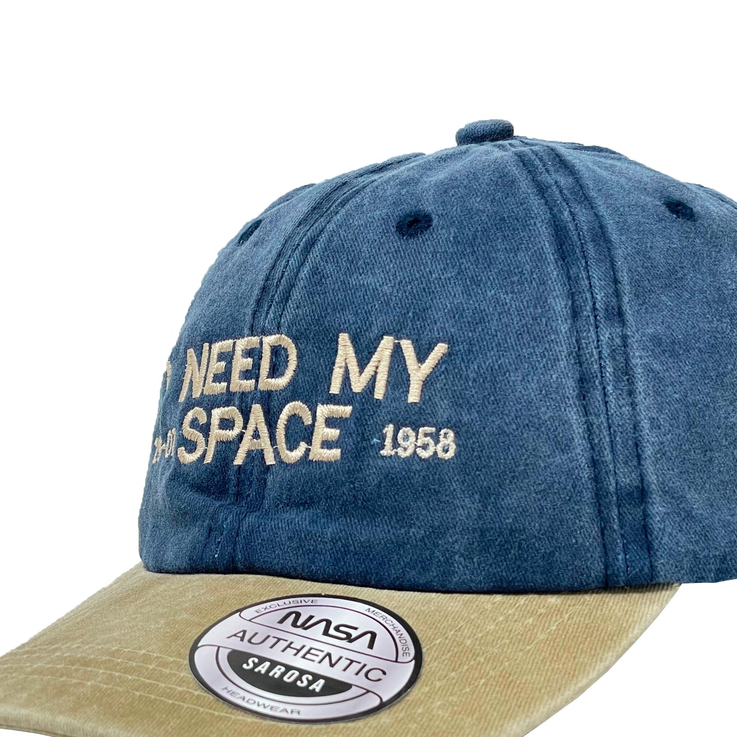 Gorra Nasa Azul/Beige Con Bordado