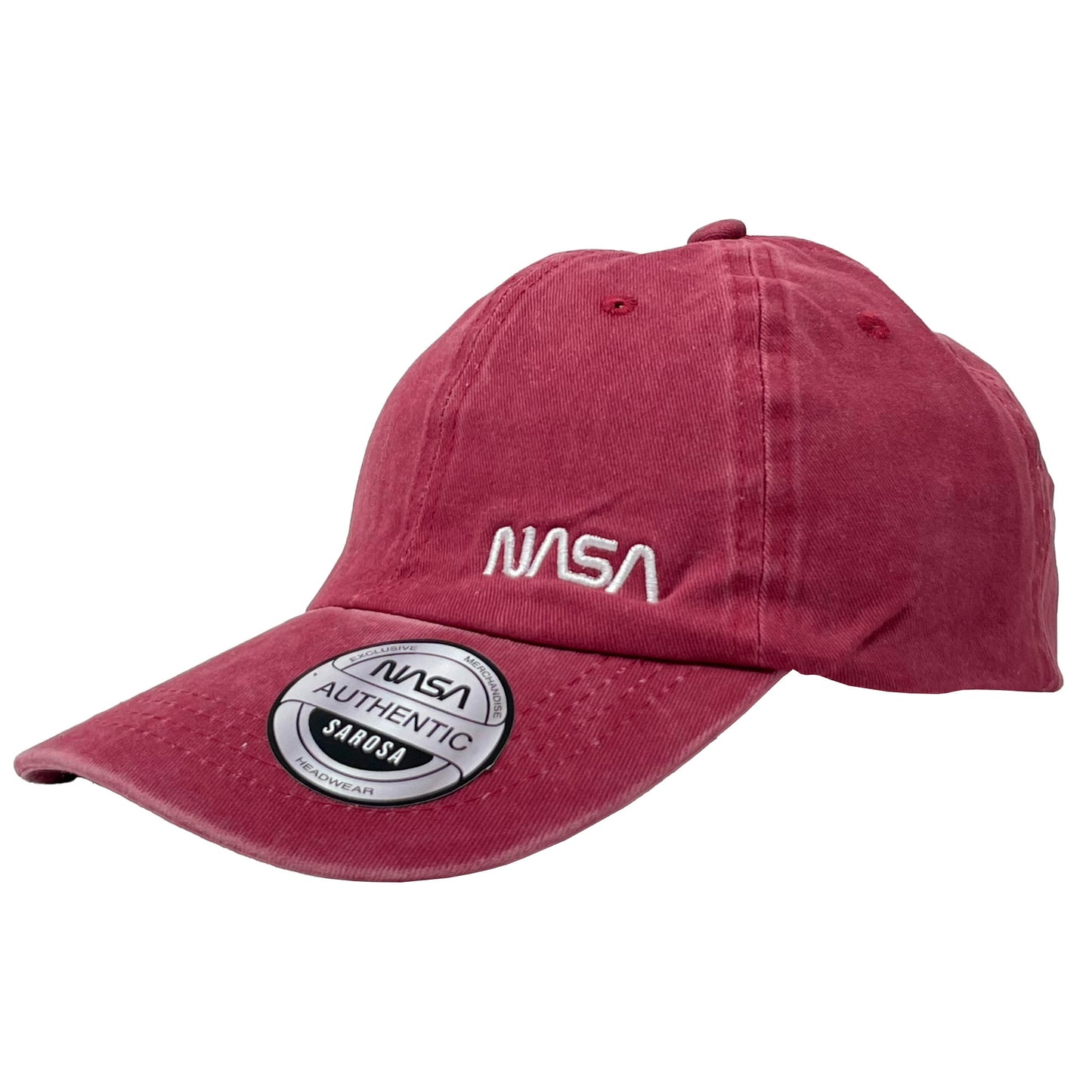 Gorra Nasa Deslavada Vino Con Bordado