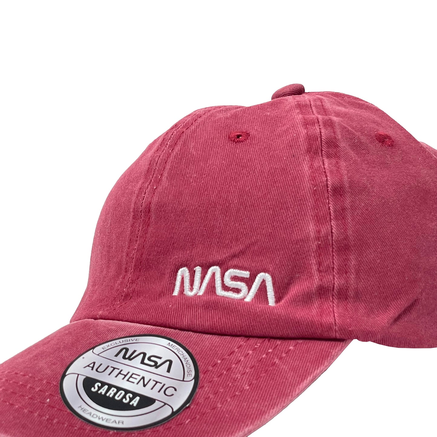 Gorra Nasa Deslavada Vino Con Bordado