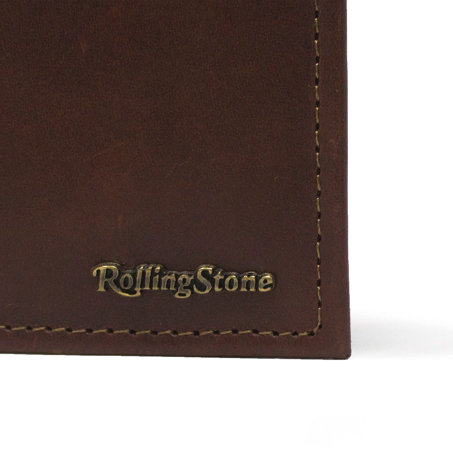 Cartera Café Rolling Stone de Cuero