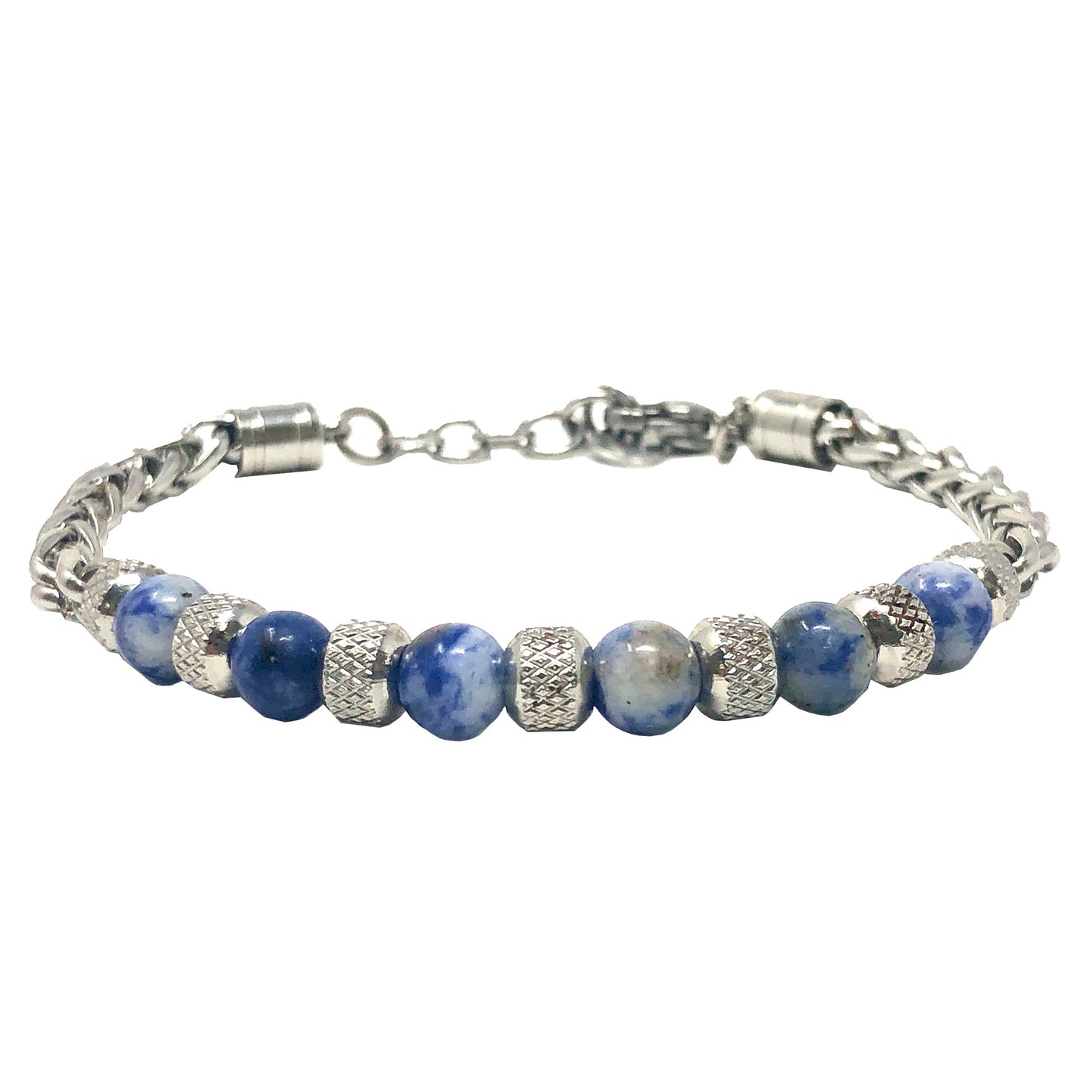 Esclava Perlas Azul / Plateadas