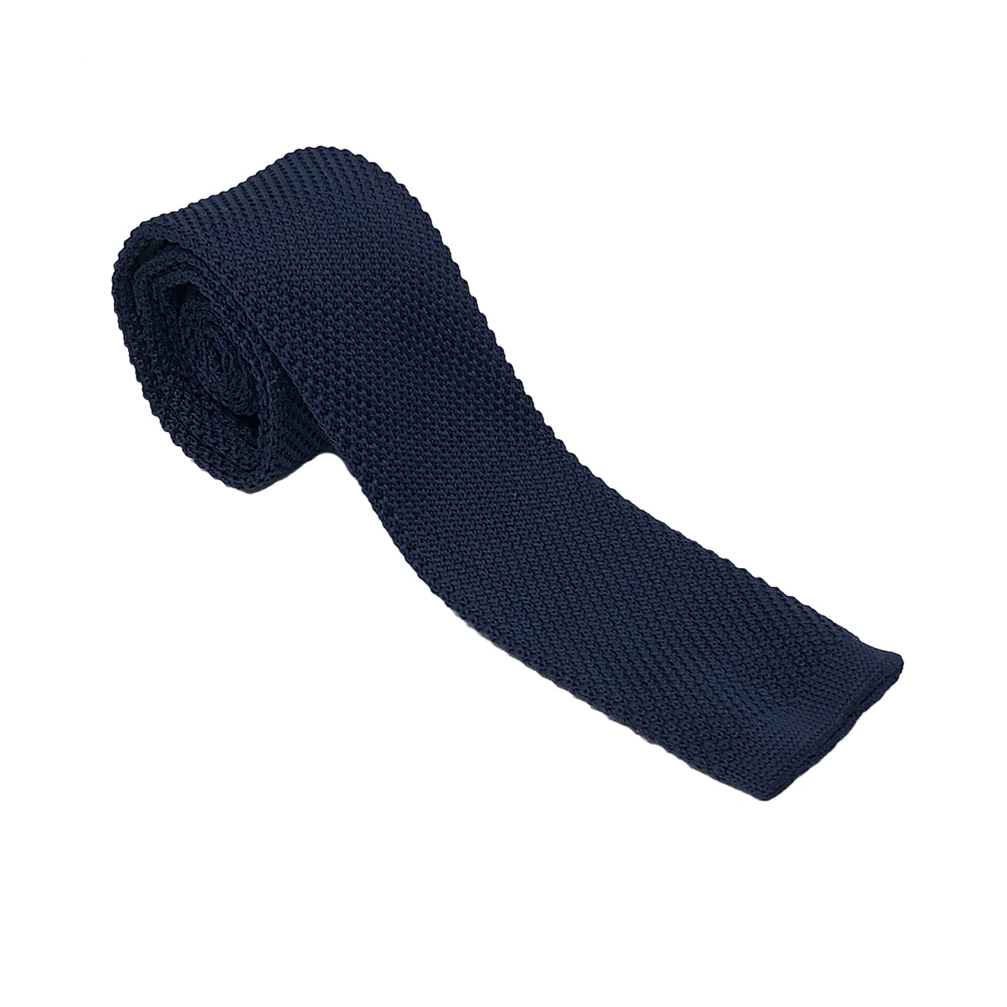 Corbata Tejida Azul Marino Lisa
