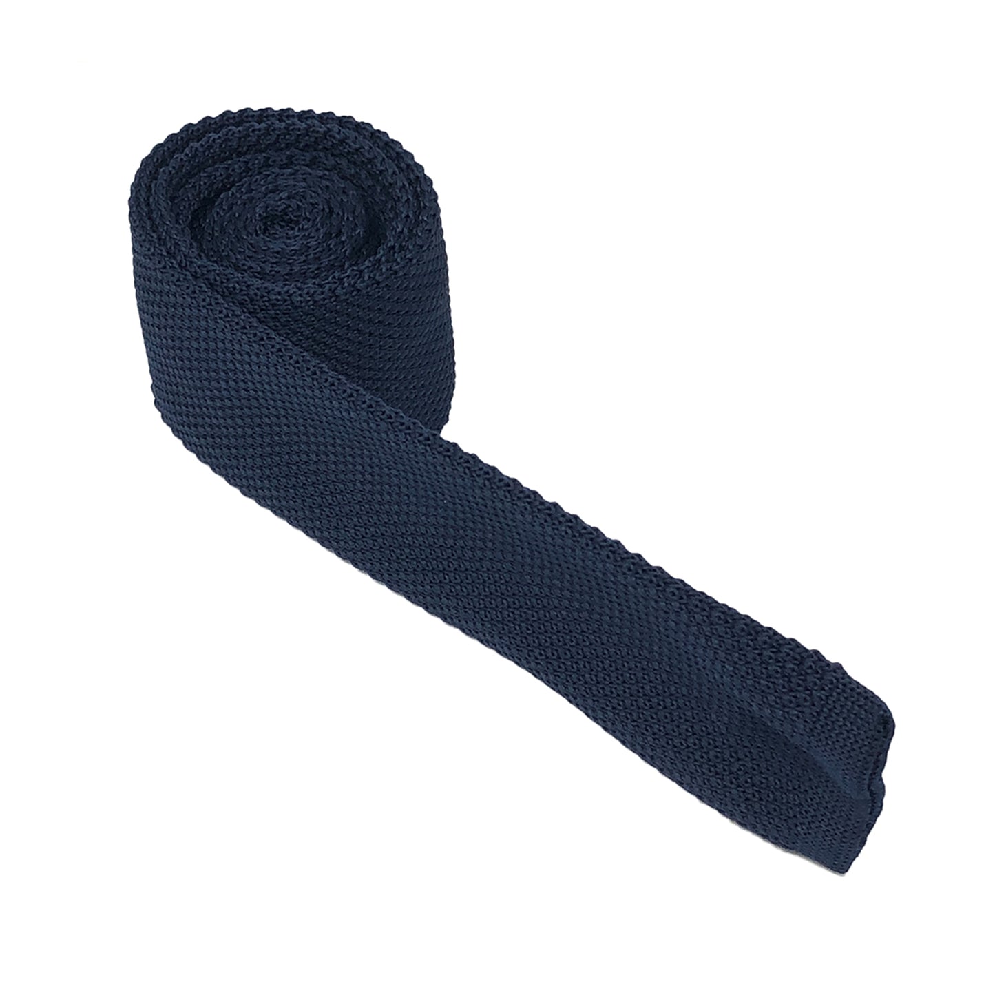 Corbata Tejida Azul Marino Lisa