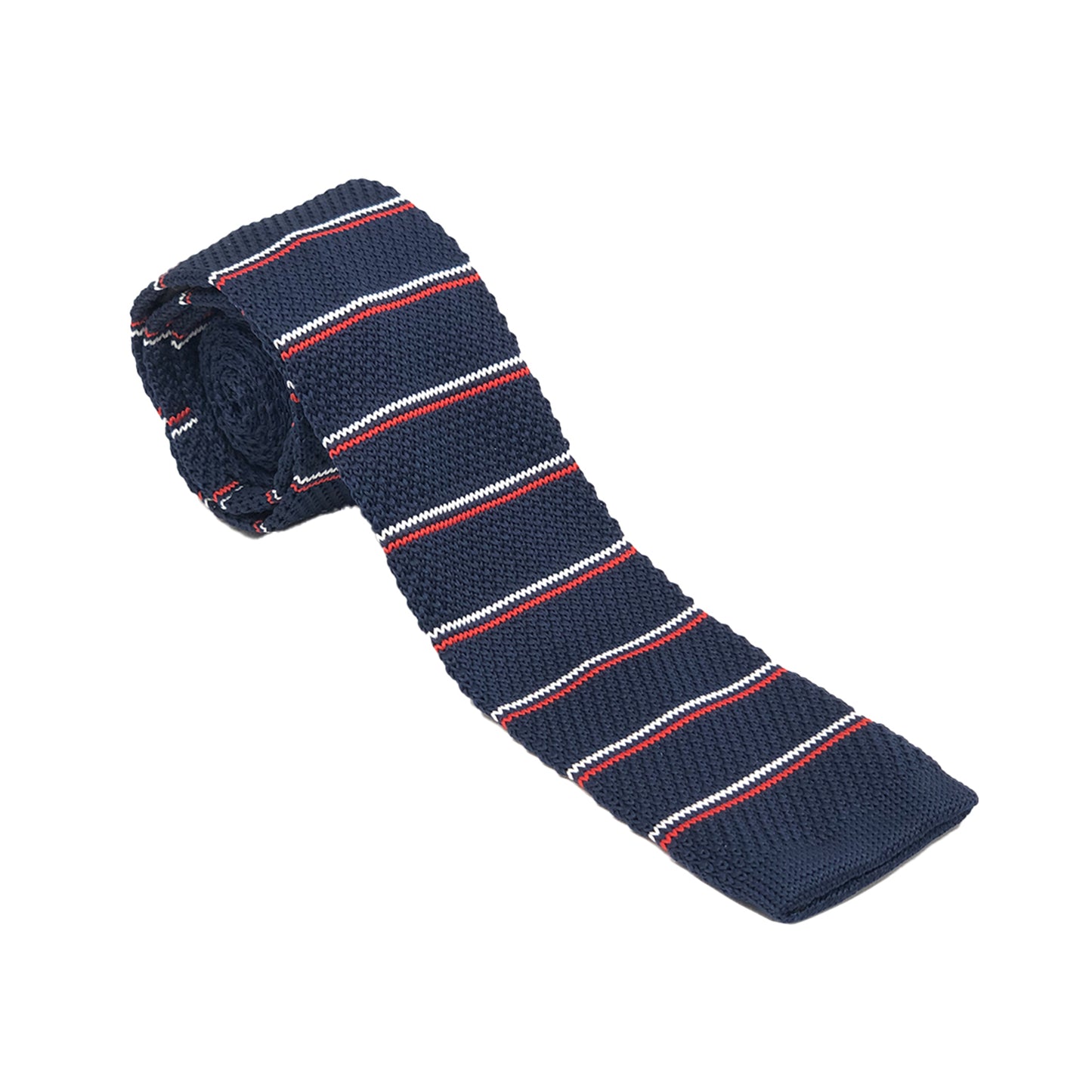 Corbata Tejida Azul Marino con Rayas