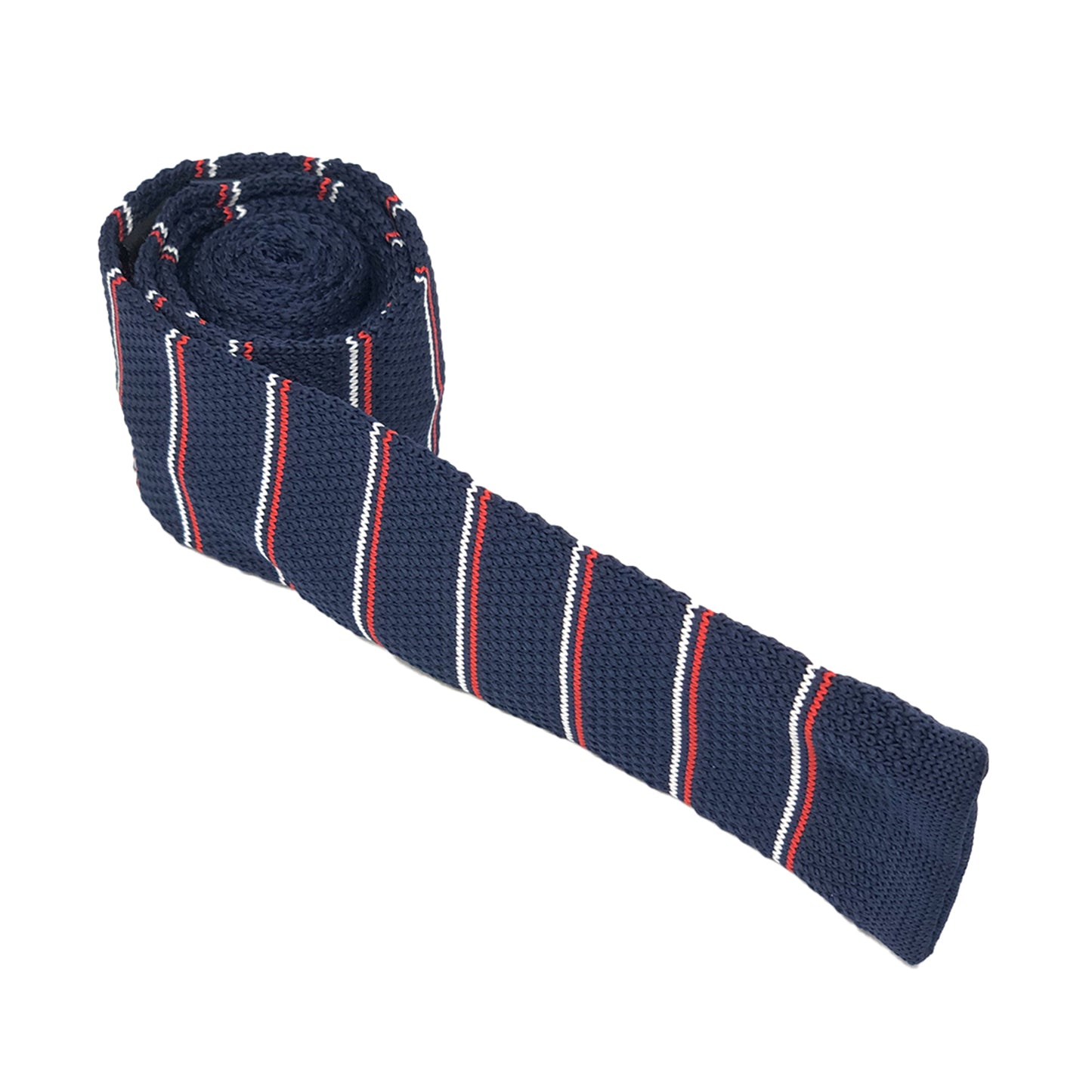Corbata Tejida Azul Marino con Rayas