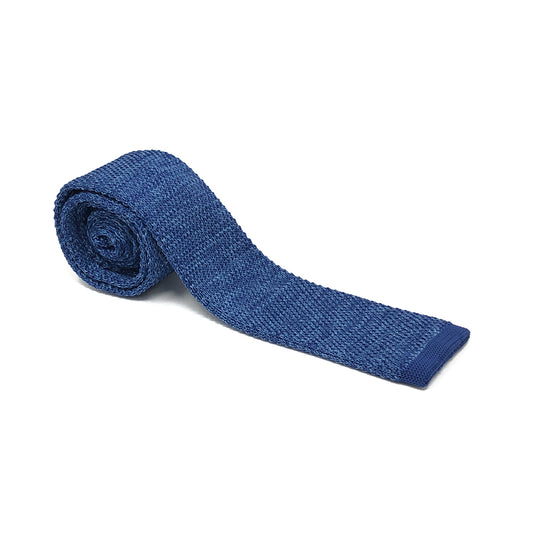 Corbata Tejida Azul Jaspeado