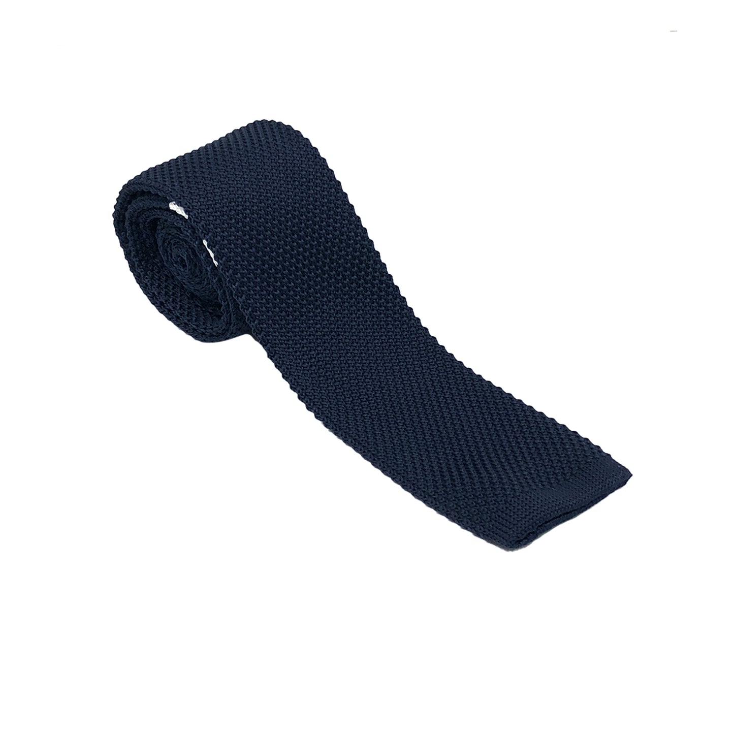 Corbata Tejida Azul Marino con Linea Blanca